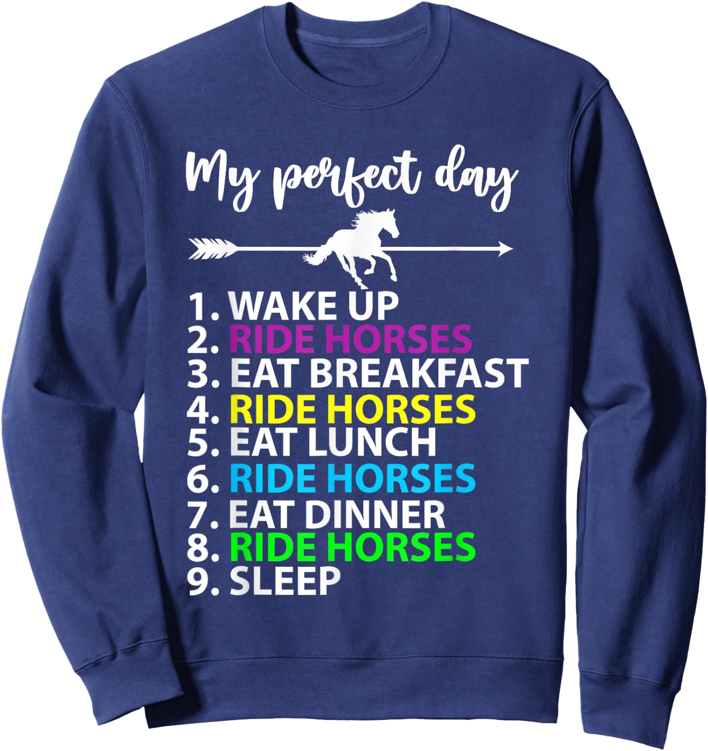 My Perfect Day Horse Riding Horse Lover Equestrian Horse Sweatshirt - Sweatshirt | Navy