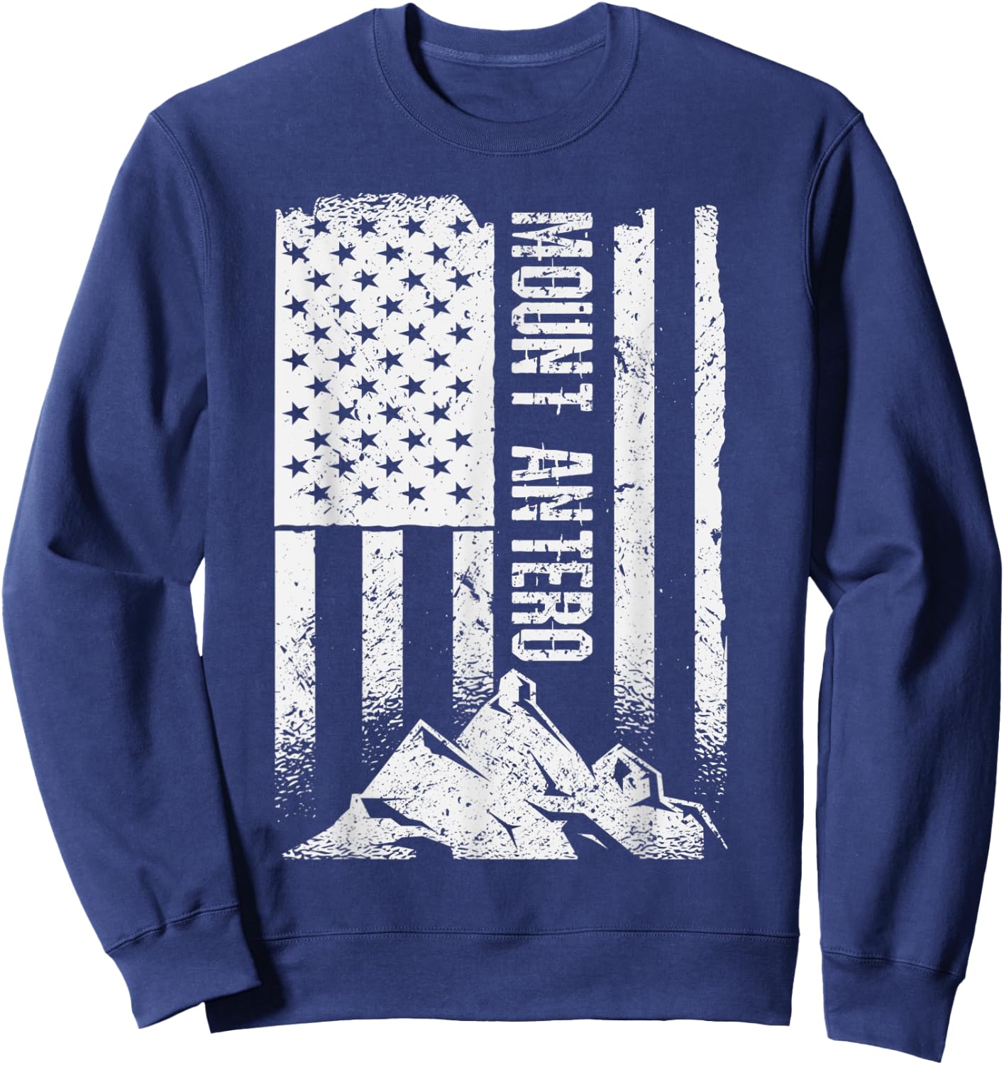 American Flag Patriotic Mount Antero Colorado Sweatshirt - Sweatshirt | Navy