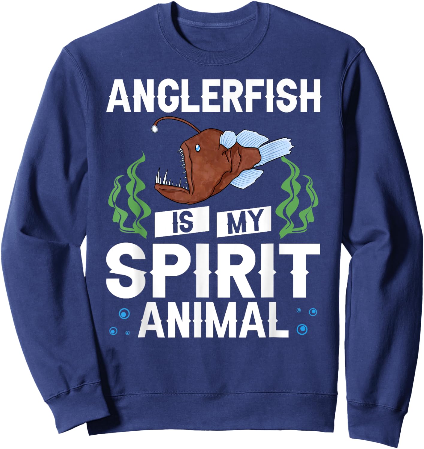 Anglerfish Deep Sea Angler Fish Skeleton Sweatshirt - Sweatshirt | Navy