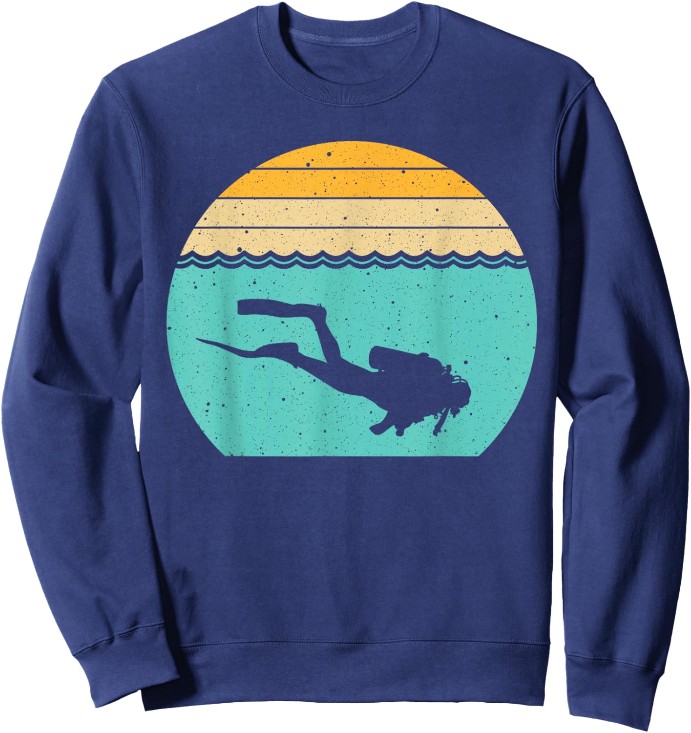 Cool Scuba Diving Women Sea Vintage 80s Scuba Diver Sweatshirt - Sweatshirt | Navy