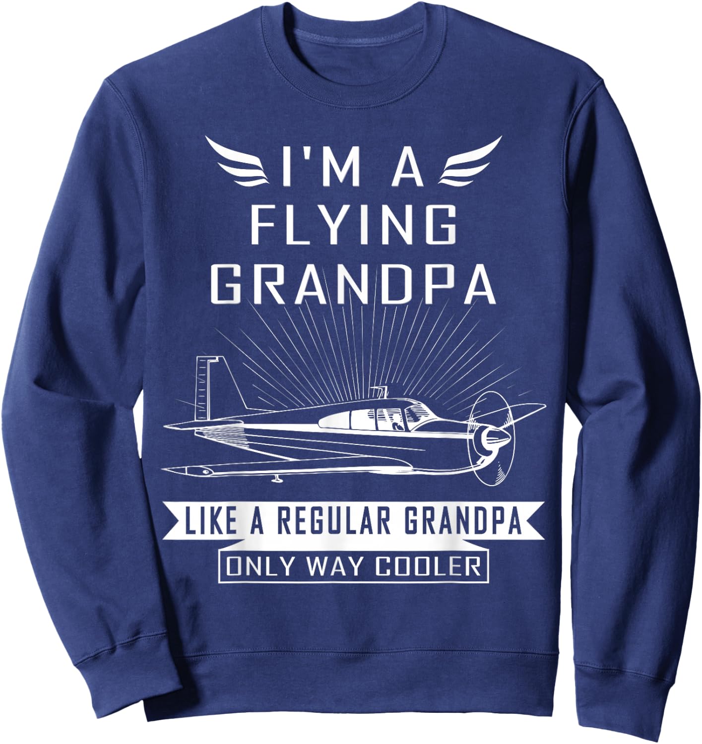 Flying Grandpa Shirt Pilot Gift Pilot Humor Sweatshirt - Sweatshirt | Navy