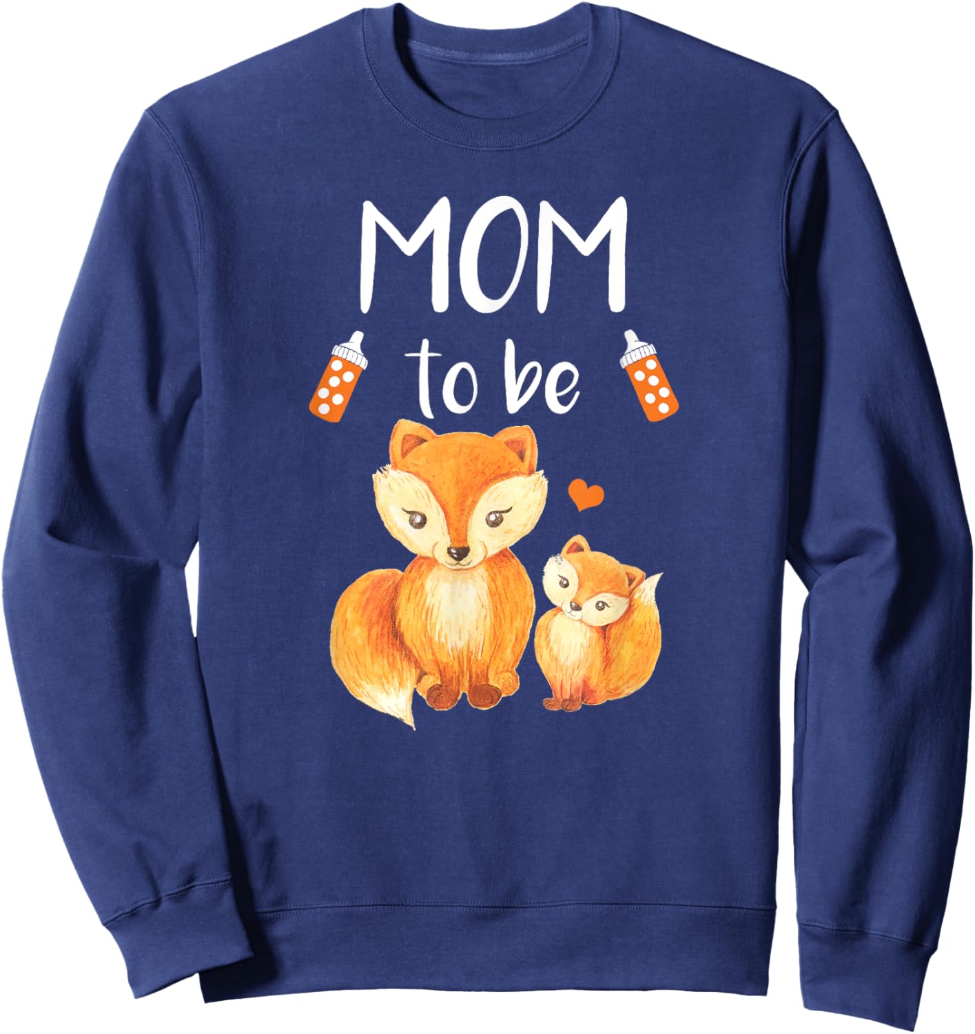 Mom To Be Fox Baby Shower Cute Forest Animal Sweatshirt - Sweatshirt | Navy