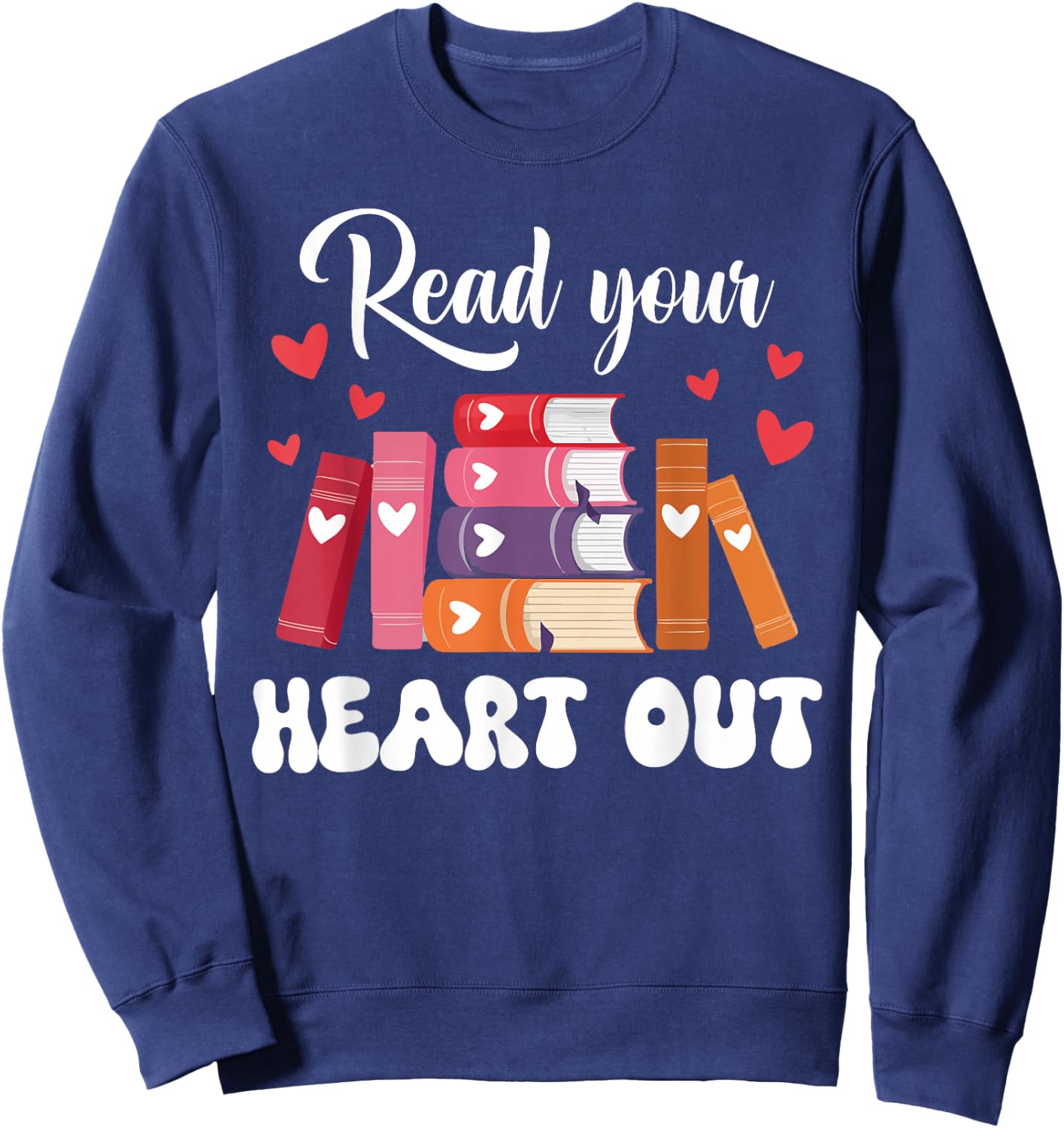 Cute Retro Reading Book Reader Women Valentine Sweatshirt - Sweatshirt | Navy