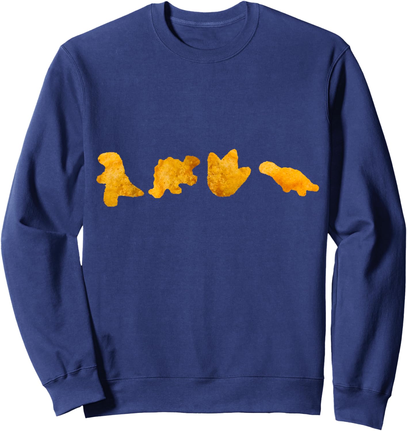 Random Galaxy Dinosaur Chicken Nuggets T-Rex Stegosaurus Dino Funny Sweatshirt - Sweatshirt | Navy