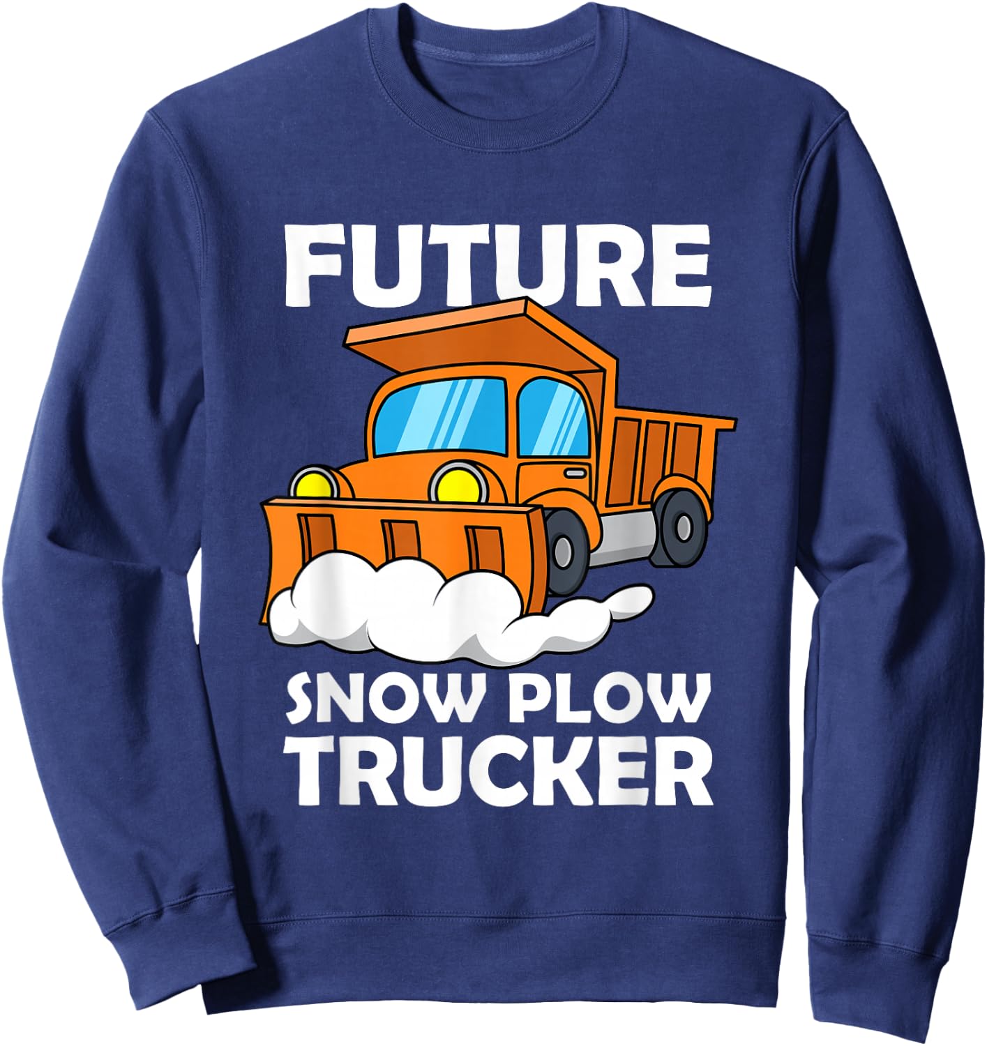 Future Snow Plow Trucker Salting Ice Removal Ice Plower Kids Sweatshirt - Sweatshirt | Navy