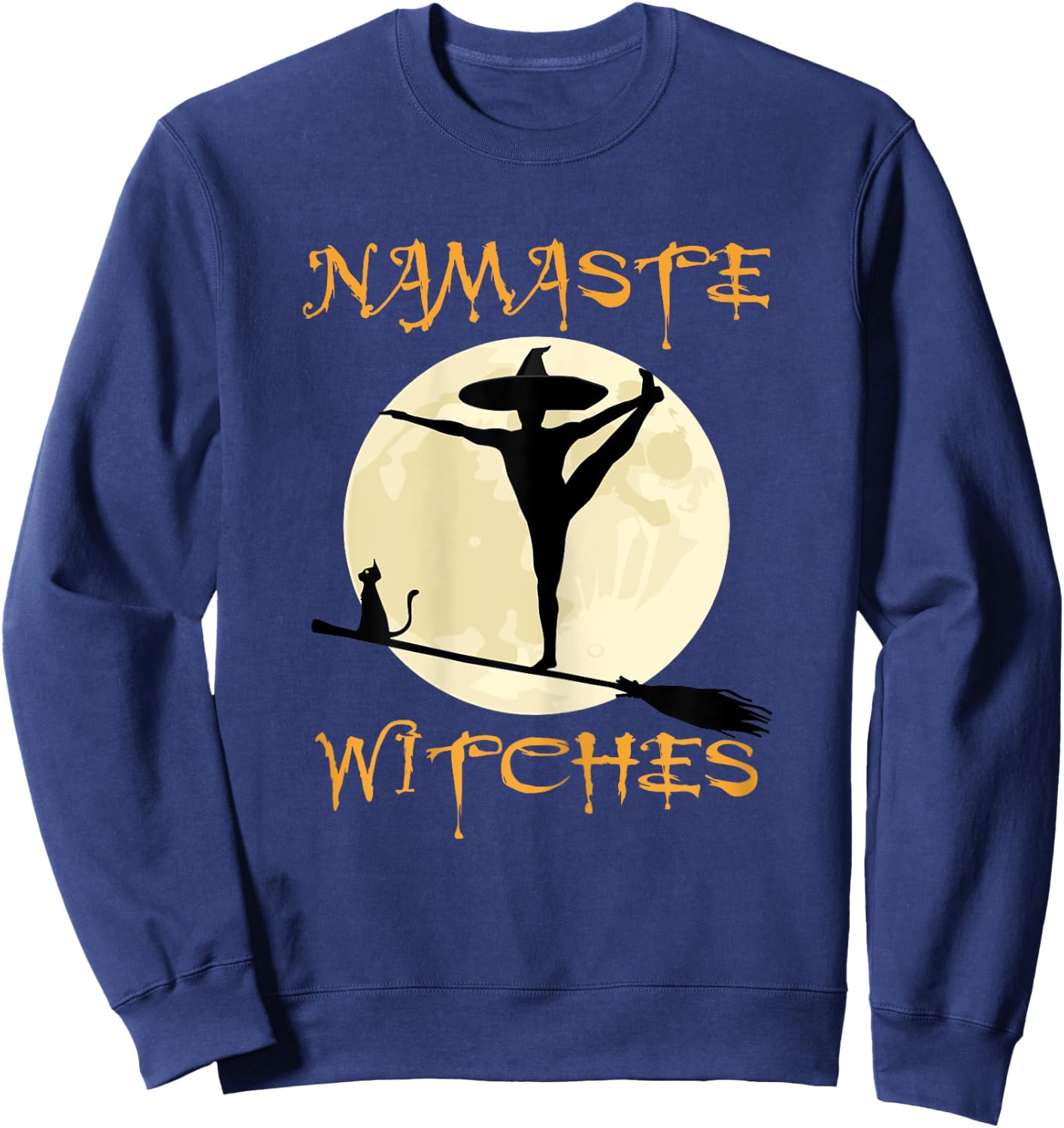 Namaste Witches - Halloween Yoga Women Sweatshirt - Sweatshirt | Navy