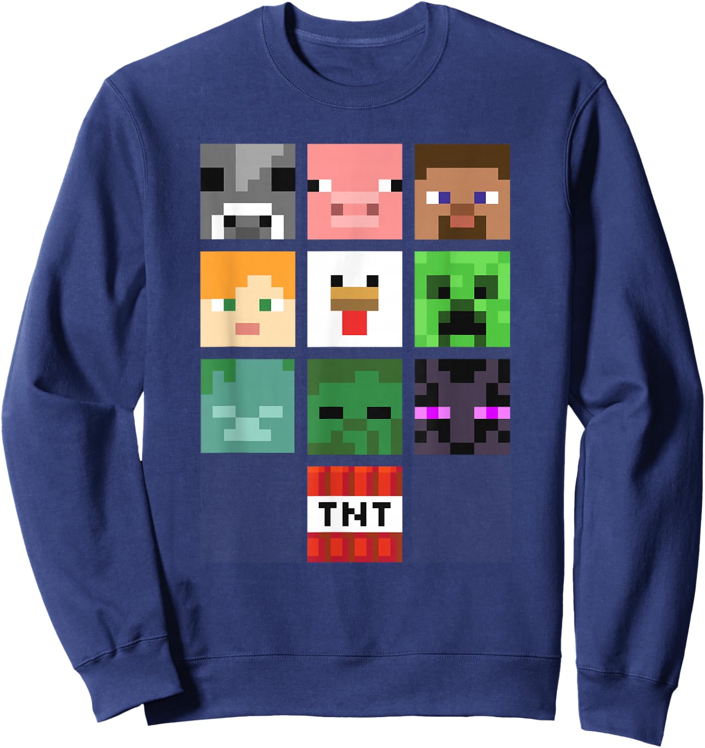 Minecraft Group Shot Faces Collage Sweatshirt - Sweatshirt | Navy