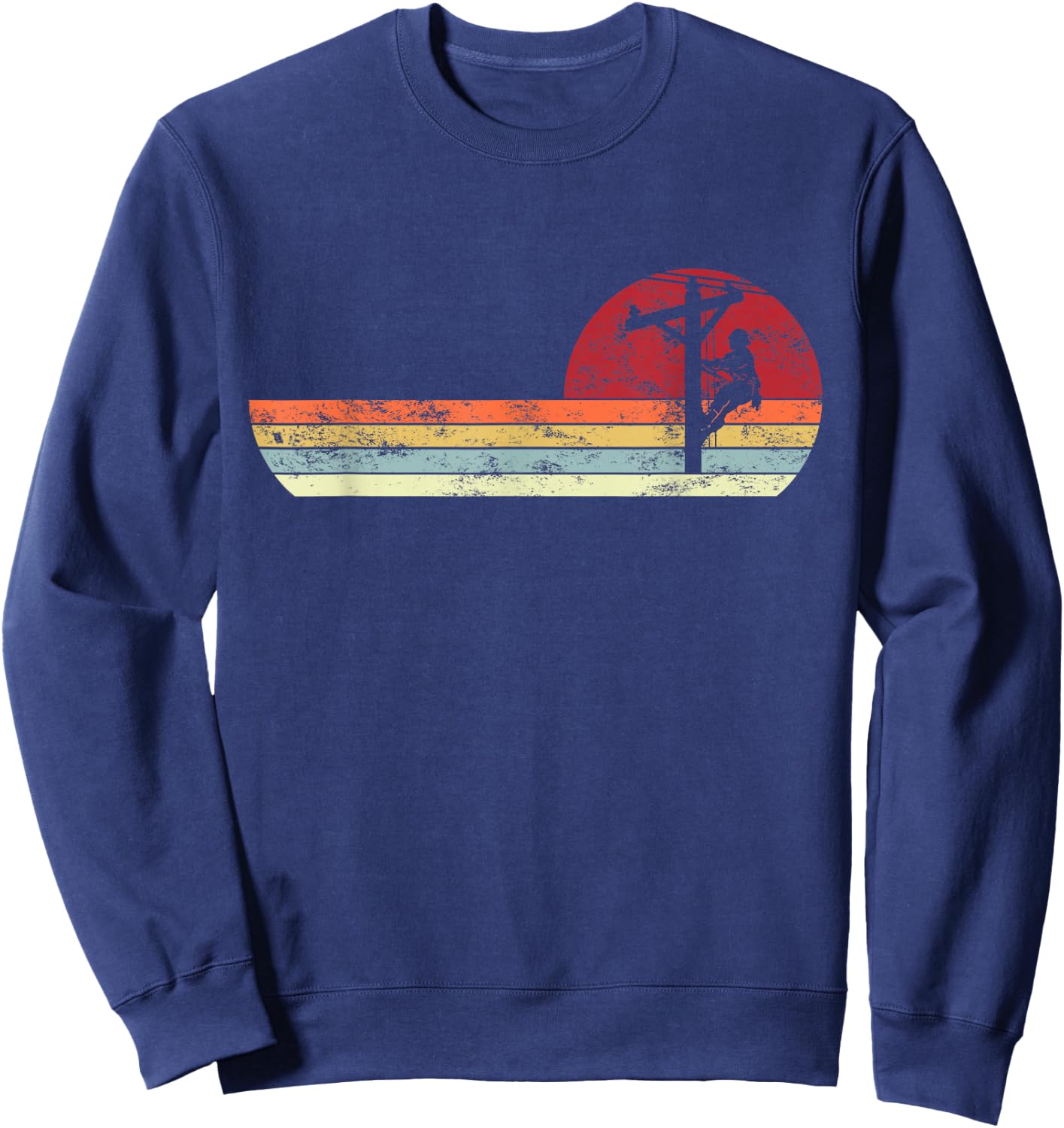 Lineman Retro Style Electrician Sweatshirt - Sweatshirt | Navy