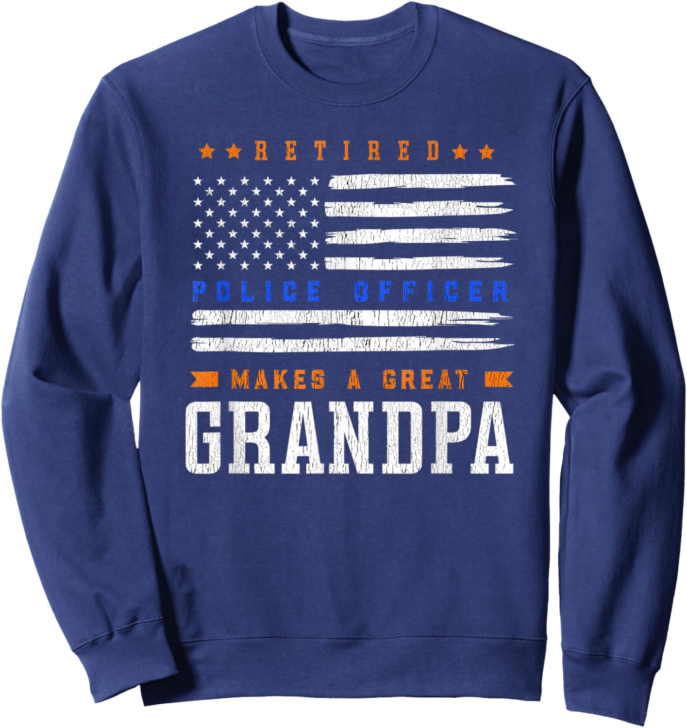Retired Police Officer Grandpa Sweatshirt - Sweatshirt | Navy