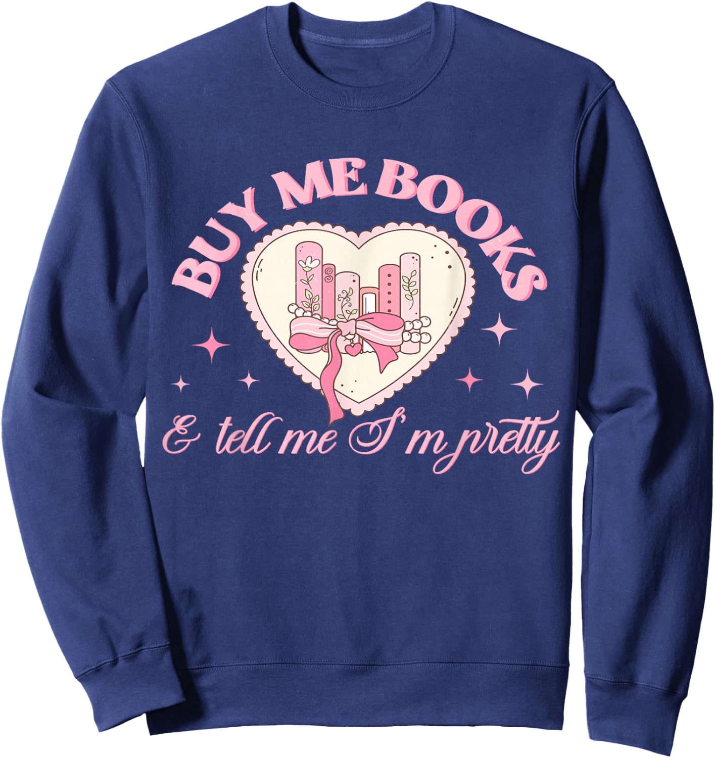 Coquette Reading Book Love Pink Bow Bookish Mom & Daughter Sweatshirt - Sweatshirt | Navy