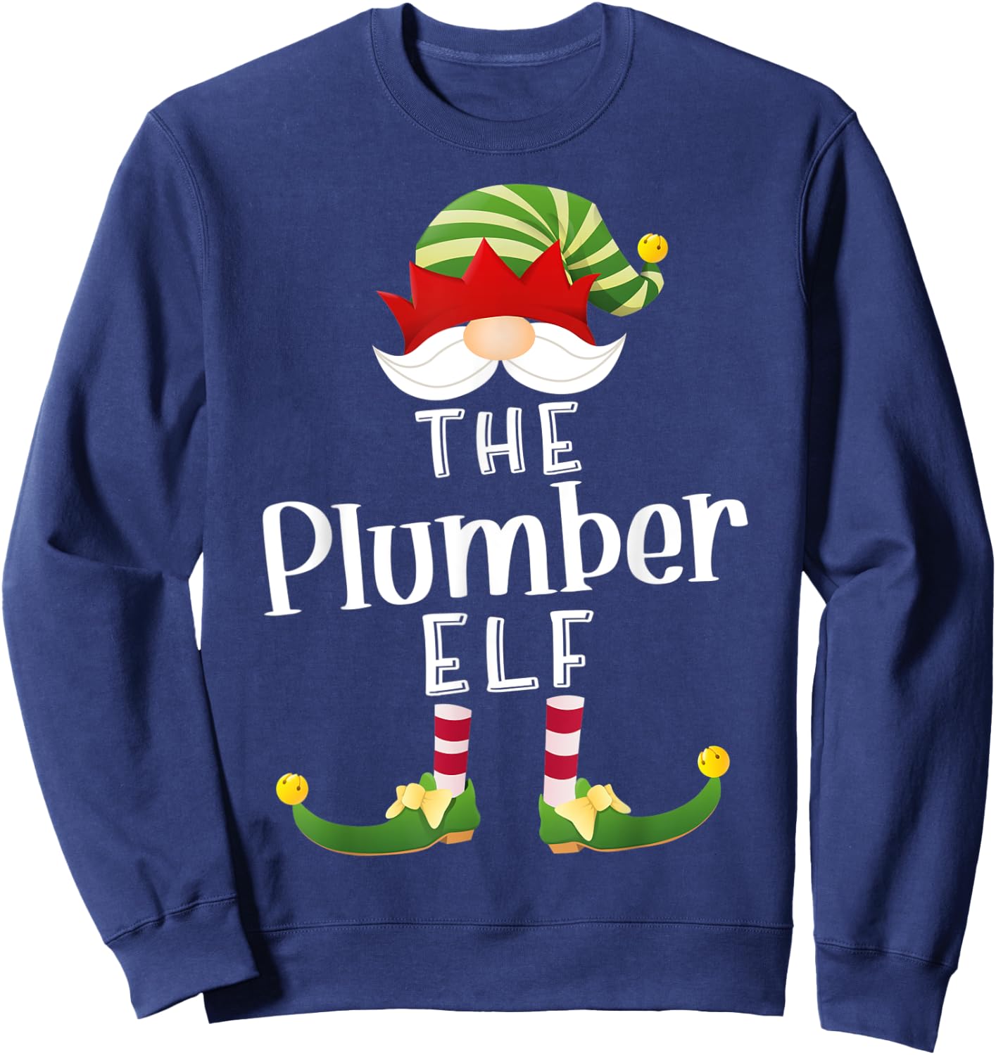Plumber Elf Group Christmas Funny Pajama Party Sweatshirt - Sweatshirt | Navy