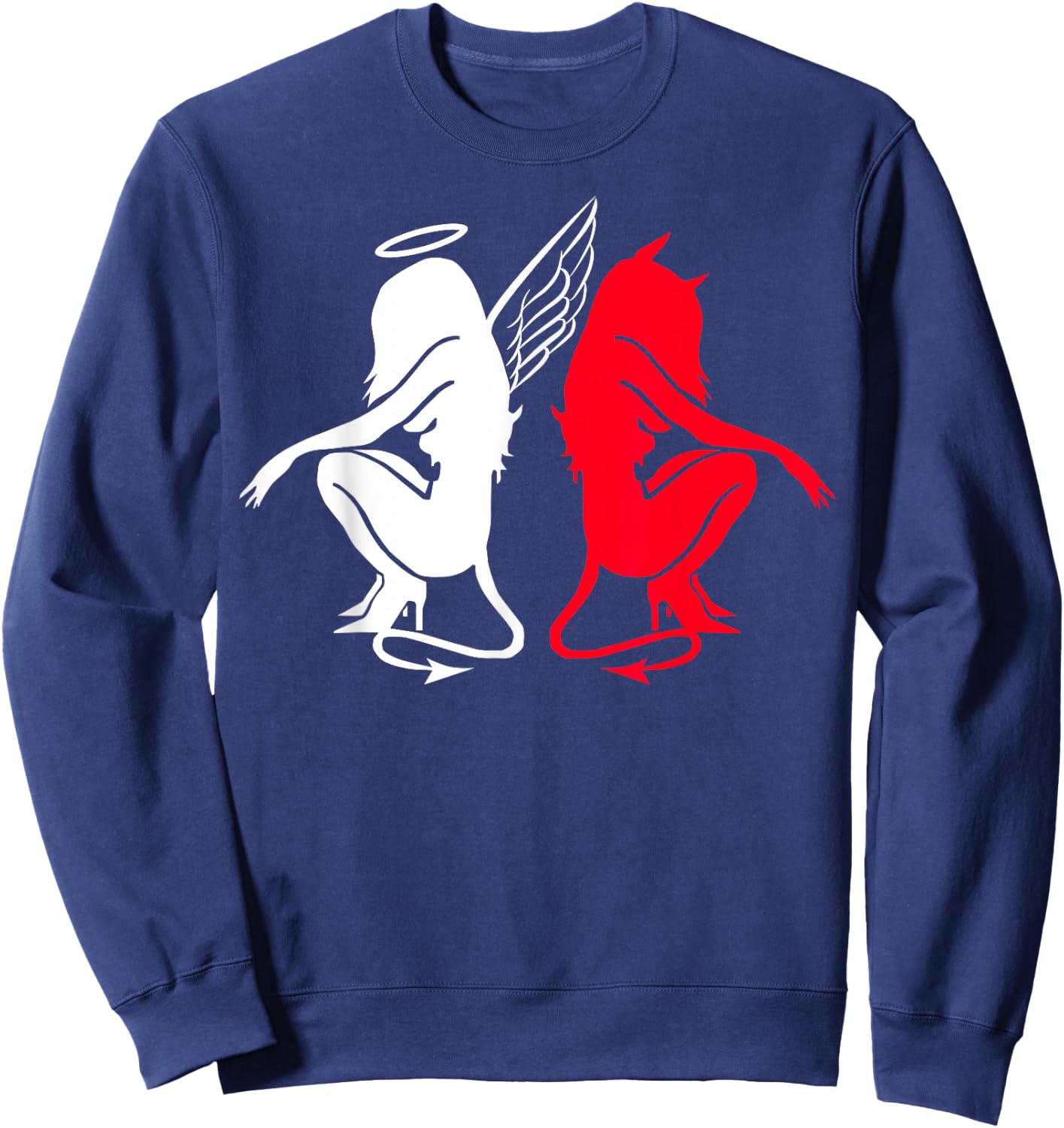 Devil and Angel Love Lovers Women. Sweatshirt - Sweatshirt | Navy
