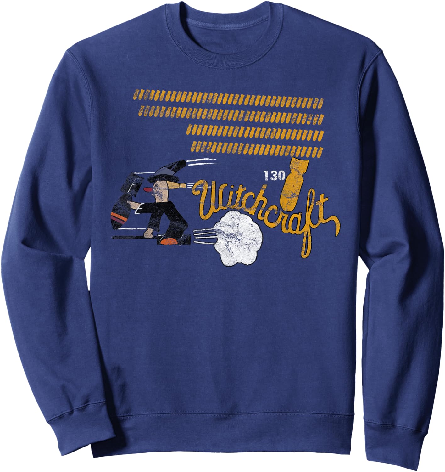 B-24 Liberator "Witchcraft" WW2 Bomber Vintage Nose Art Sweatshirt - Sweatshirt | Navy