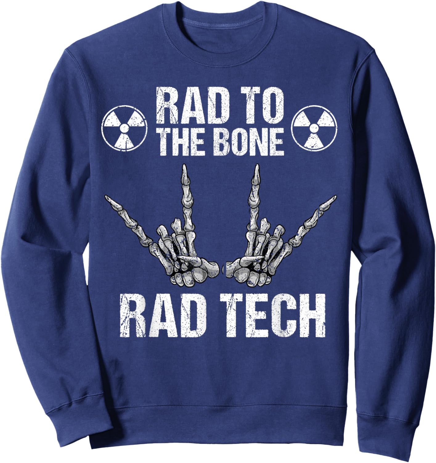 Funny Bike Bone Wheel Tech Gift Men Women Cool X-ray Radiology Sweatshirt - Sweatshirt | Navy