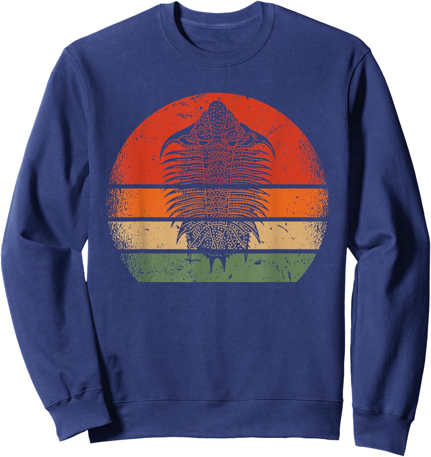 Retro Vintage Trilobite Funny Paleontologist Fossil Hunter Sweatshirt - Sweatshirt | Navy