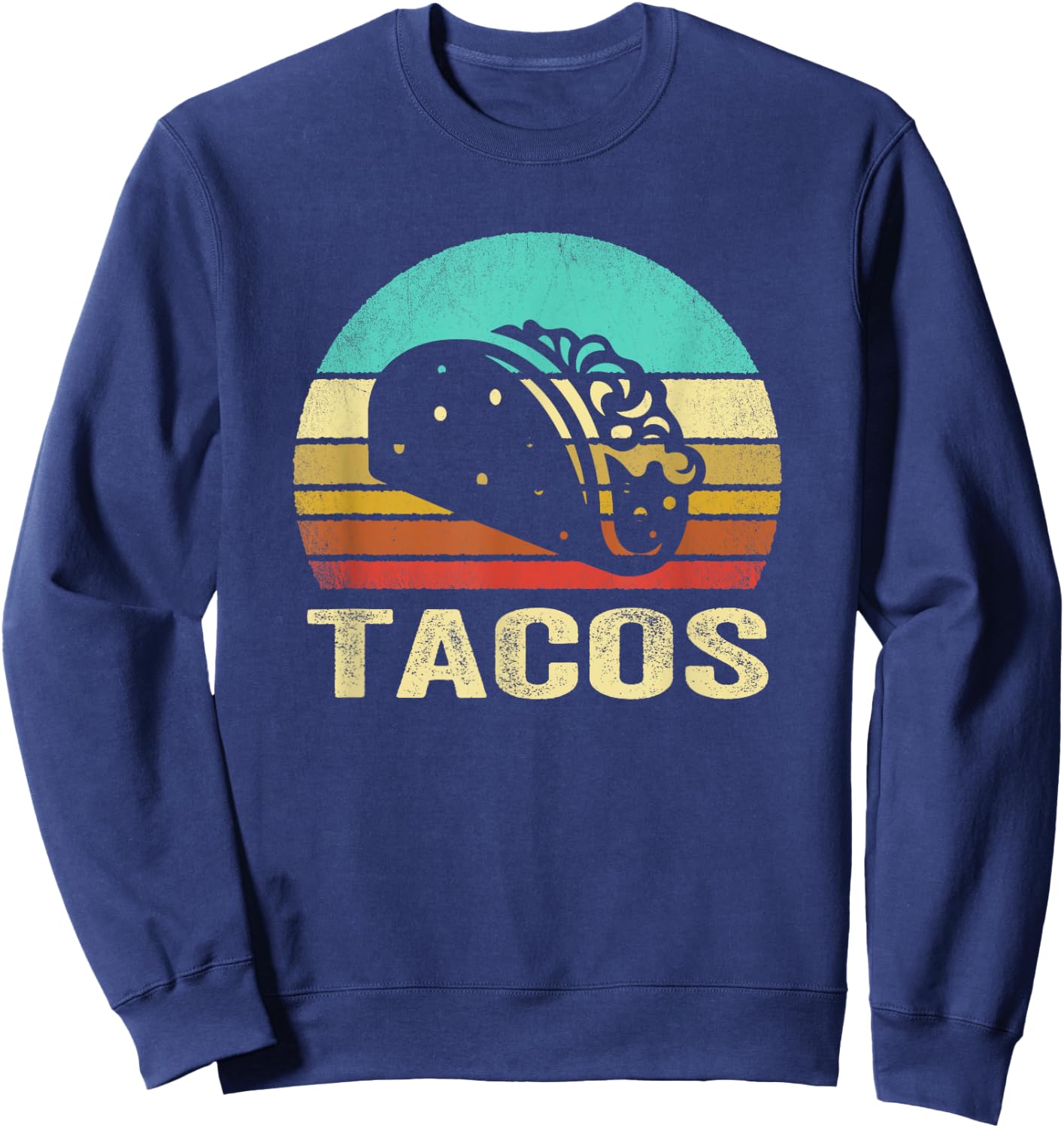 Vintage Tacos Shirt Sunset Sweatshirt - Sweatshirt | Navy