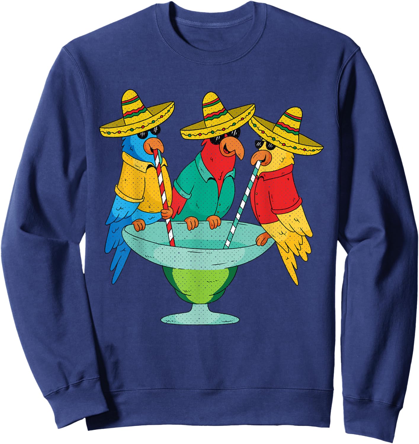 Parrot Cinco De Mayo Funny Drinking Tequila Mexican Fiesta Sweatshirt - Sweatshirt | Navy