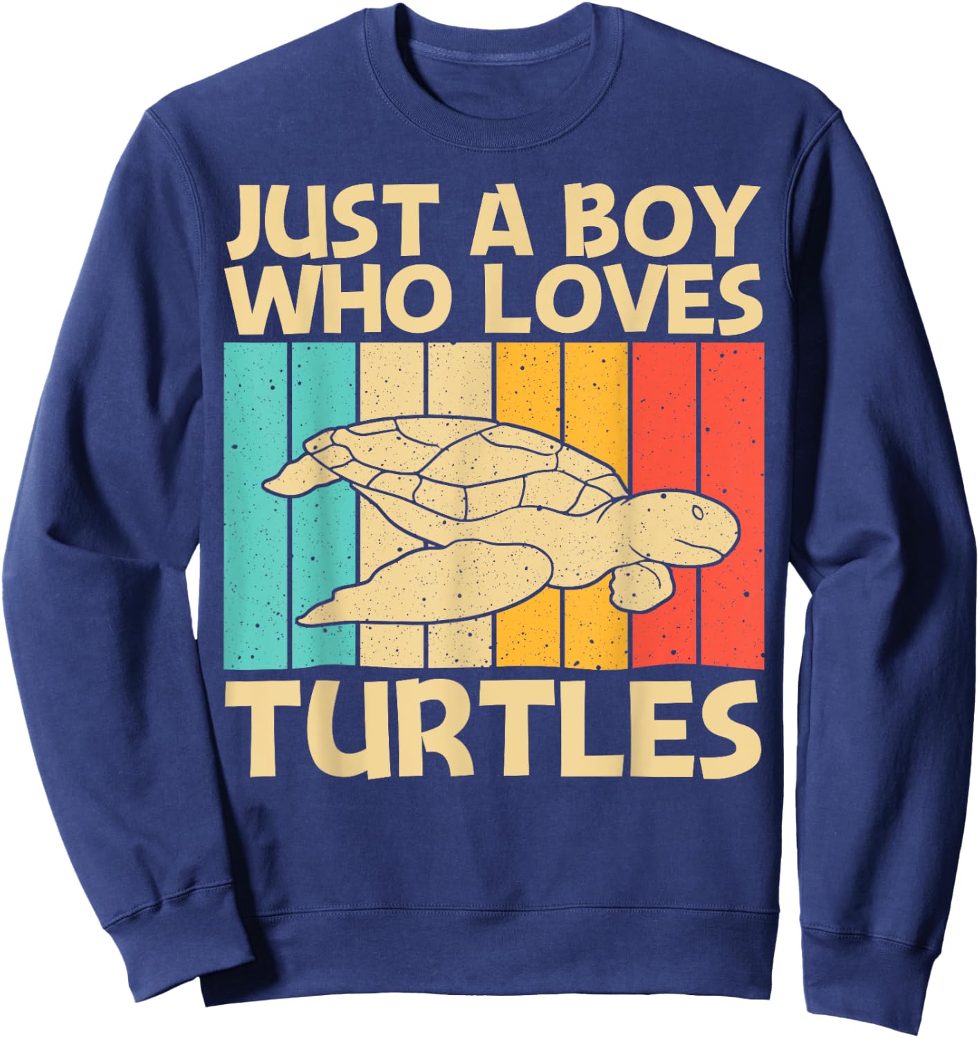 Cool Turtle Design For Boys Kids Sea Turtle Aquatic Animal Sweatshirt - Sweatshirt | Navy