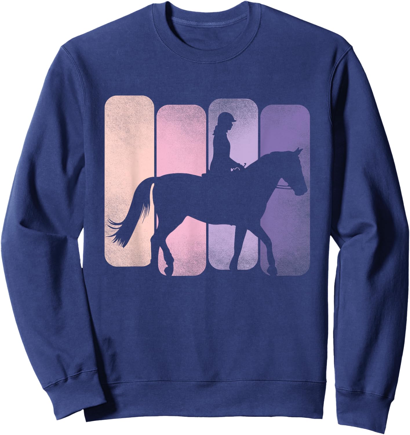 Horse Riding Horsewoman Equestrian Girl Horses Sweatshirt - Sweatshirt | Navy
