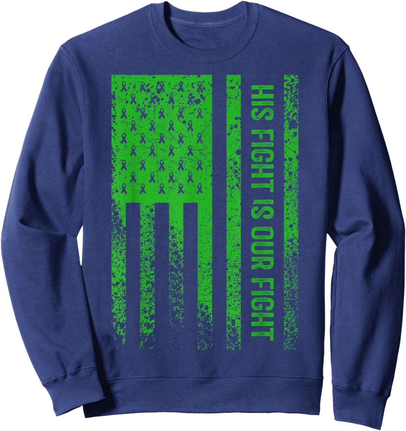 His Fight Is Our Fight Spinal Cord Injury Awareness Sweatshirt - Sweatshirt | Navy