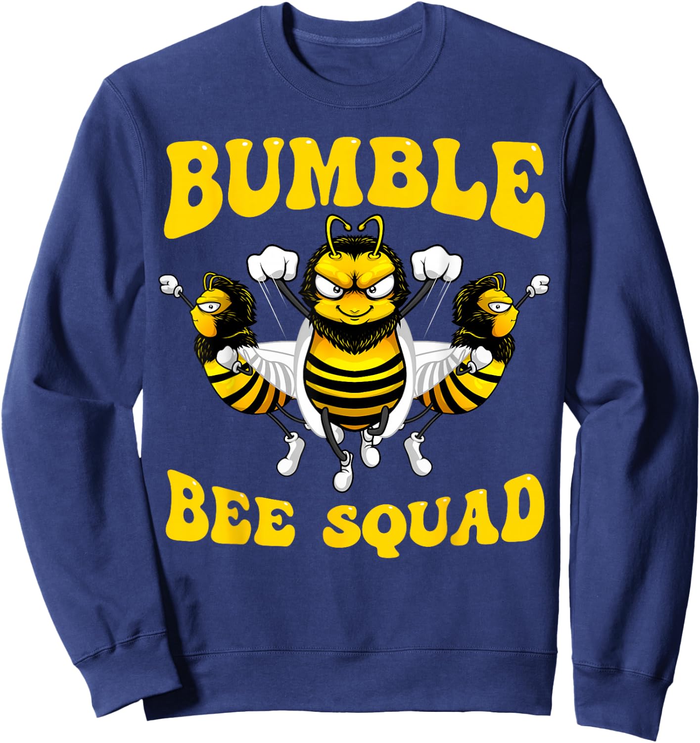 Funny Bumble Bee Design For Kids Men Women Bee Squad Buddies Sweatshirt - Sweatshirt | Navy