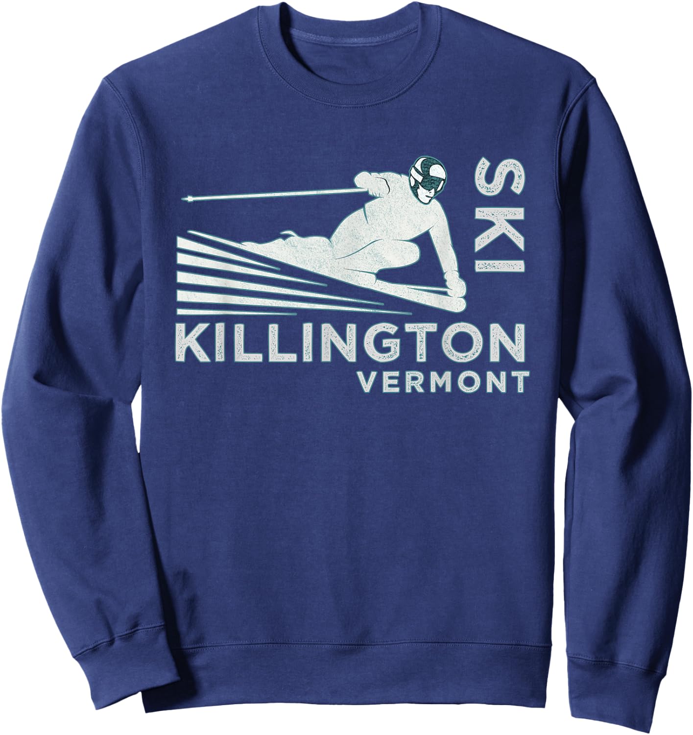 Ski Killington, Vermont - Vintage Snow Ski Shirt Sweatshirt - Sweatshirt | Navy