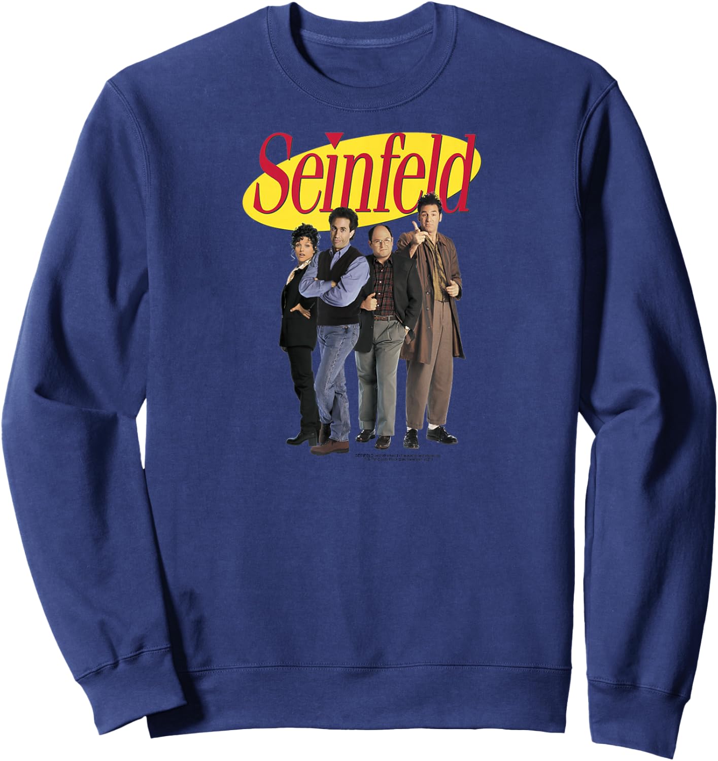 Seinfeld Cast Photo and Logo Funny 90's TV Show Sweatshirt - Sweatshirt | Navy
