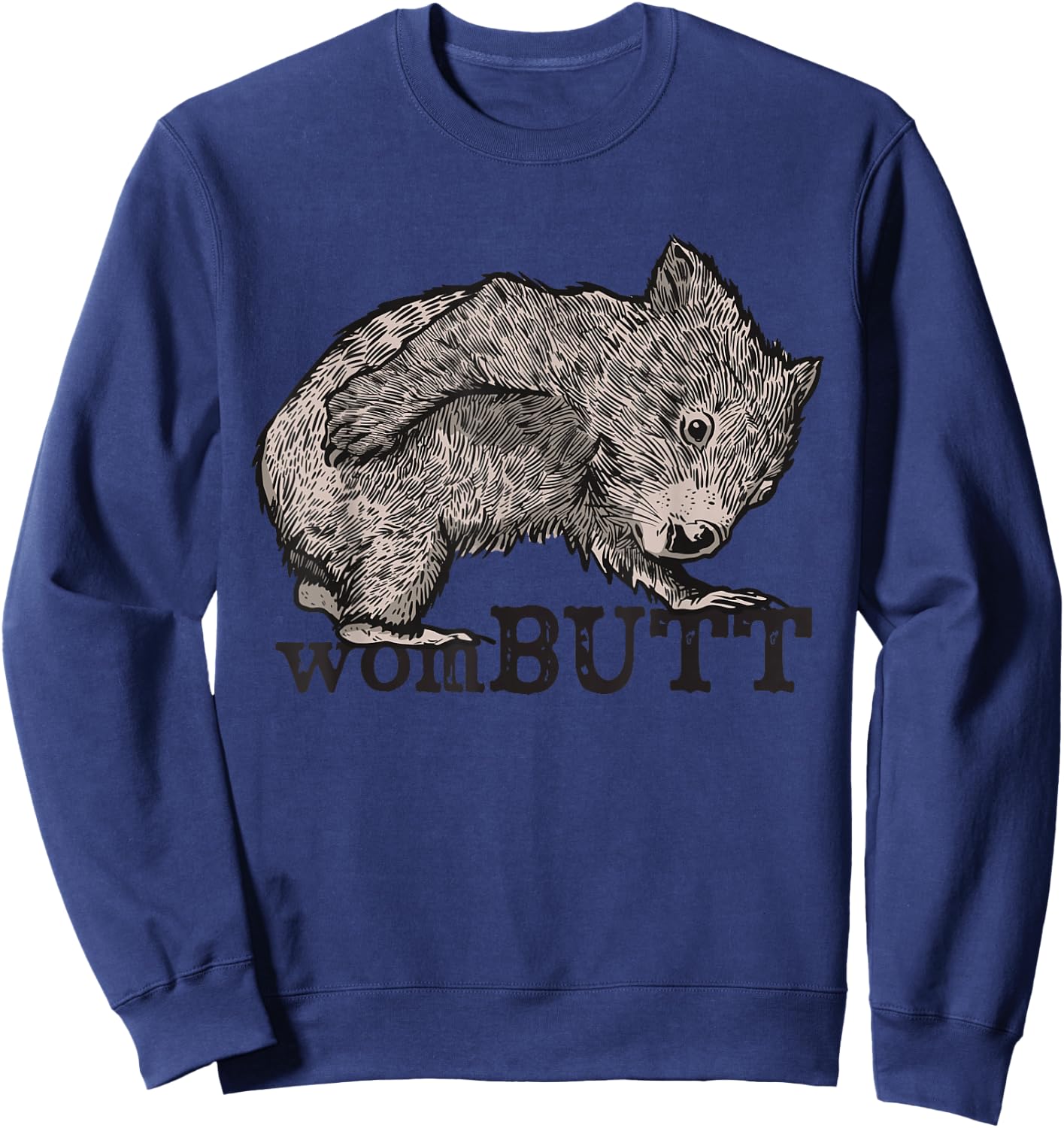 Wombat Vintage Wombutt Retro Style Sweatshirt - Sweatshirt | Navy
