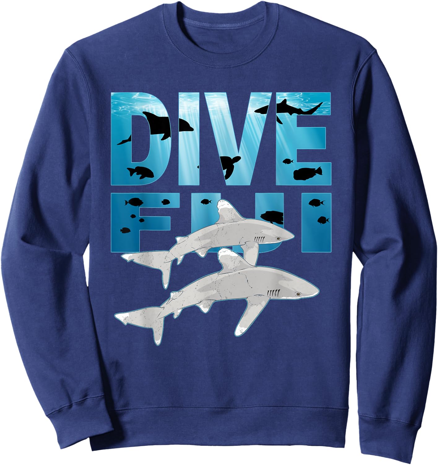 Oceanic Whitetip Shark and Dive Fiji Nigano Sweatshirt - Sweatshirt | Navy
