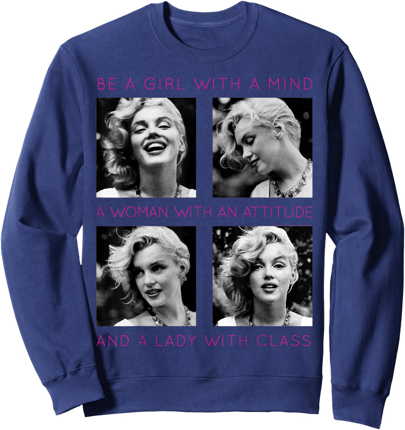 Marilyn Monroe Lady with Class Small Sweatshirt - Sweatshirt | Navy