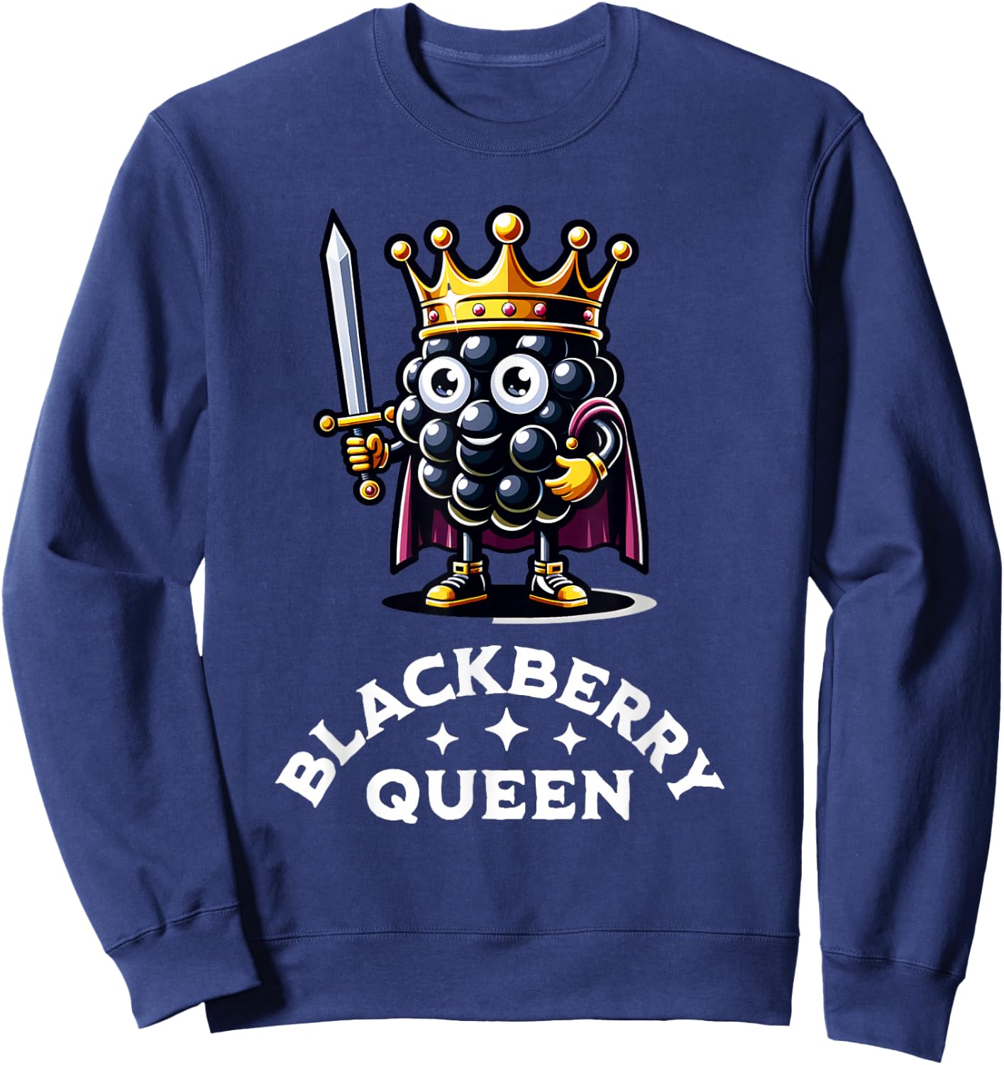 Blackberry Queen Funny Fruit Blackberry Bush Black Berry Sweatshirt - Sweatshirt | Navy