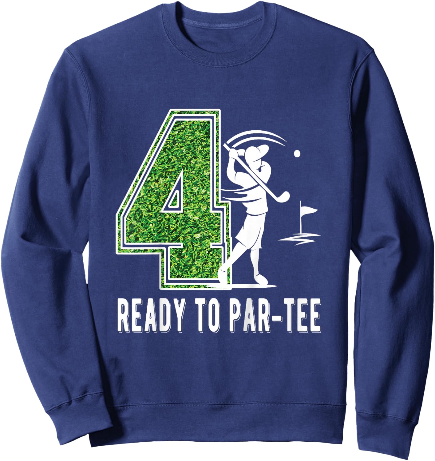 Kids 4th Birthday Golfer Boy Four Year Old Golf Player Sweatshirt - Sweatshirt | Navy