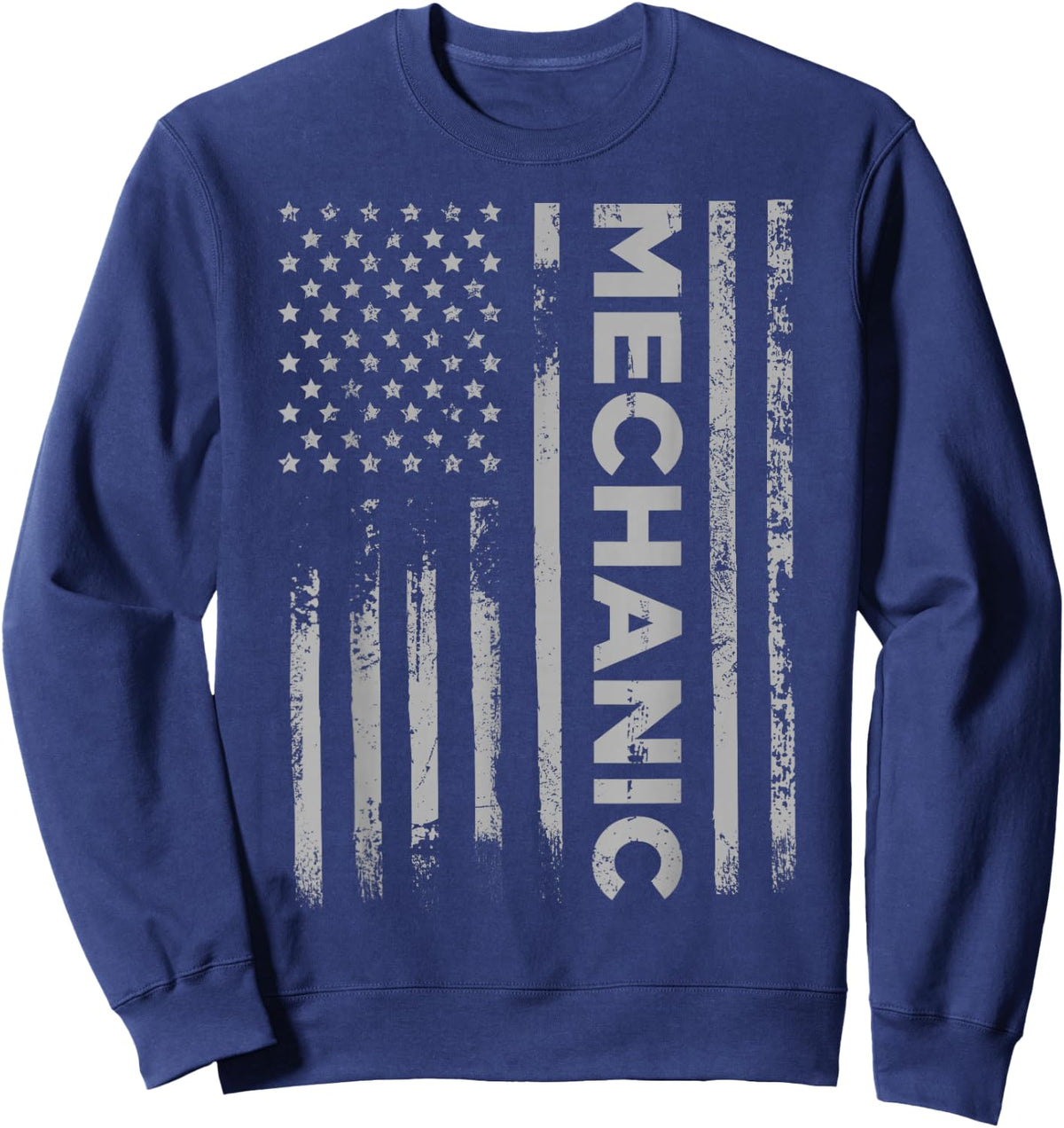 Mechanic American Flag Men Patriotic Car Mechanic USA Flag Sweatshirt - Sweatshirt | Navy