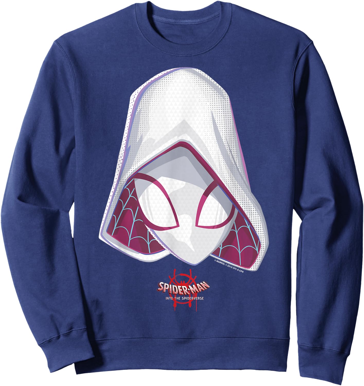 Marvel Spider-Gwen Spiderverse Mask Graphic Small Sweatshirt - Sweatshirt | Navy