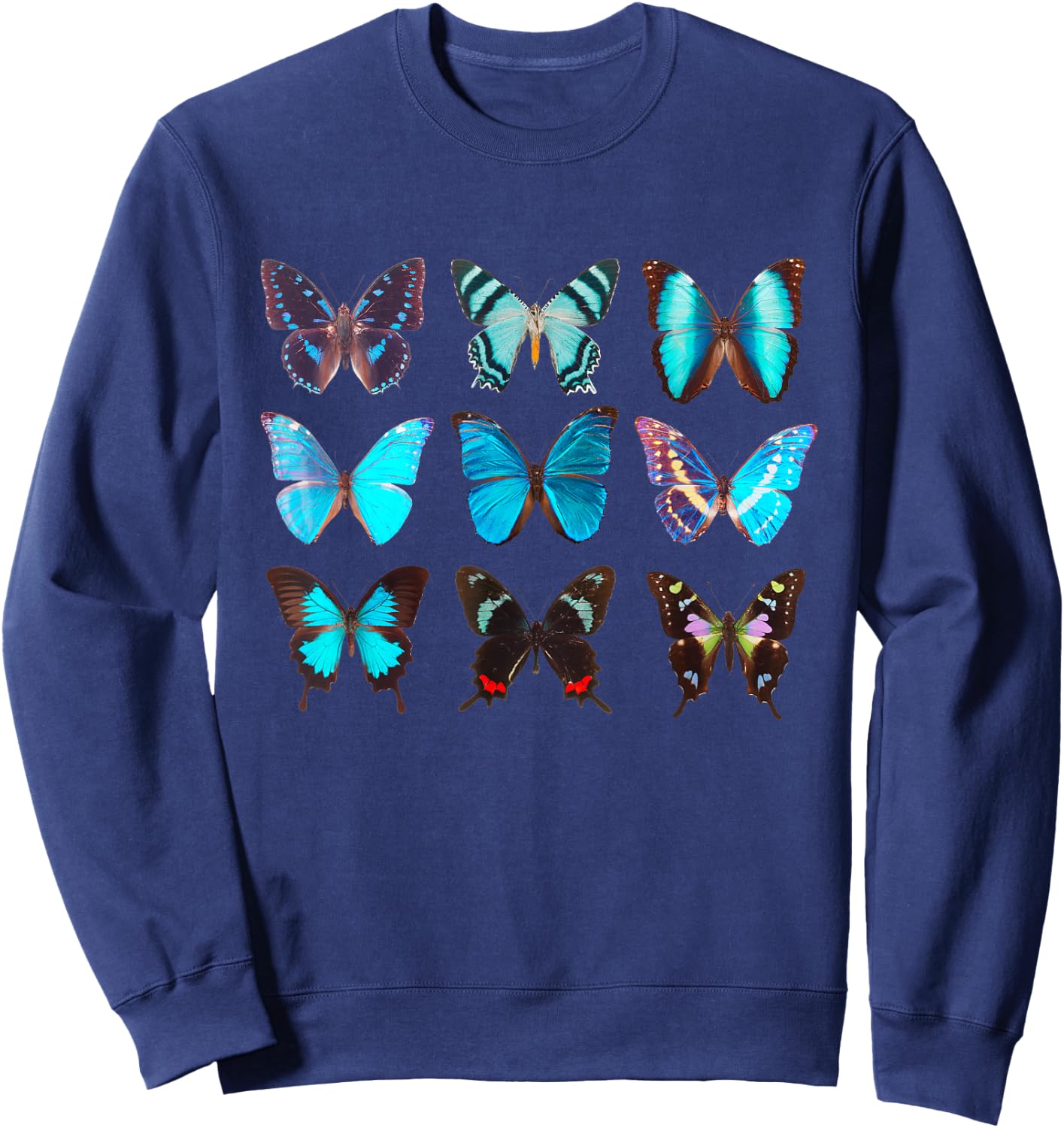 Butterfly Lover Colorful Butterflies Entomologist Science Sweatshirt - Sweatshirt | Navy