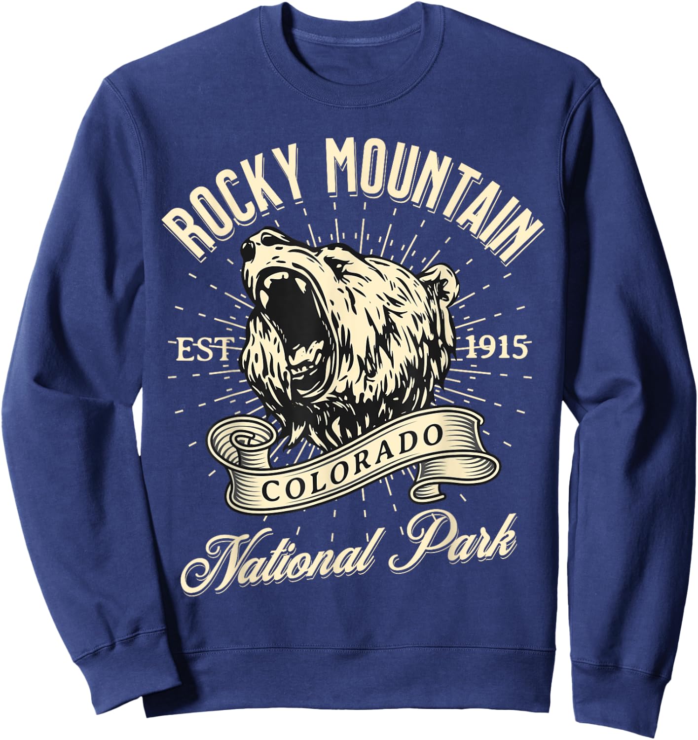 Rocky Mountain National Park Colorado Bear Hike Outdoors Sweatshirt - Sweatshirt | Navy