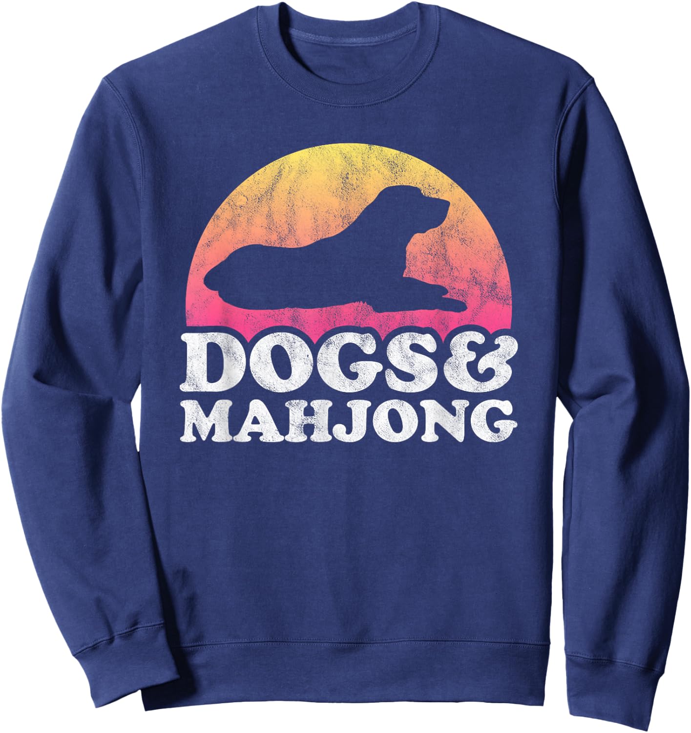 Dogs and Mahjong Men's or Women's Dog Sweatshirt - Sweatshirt | Navy