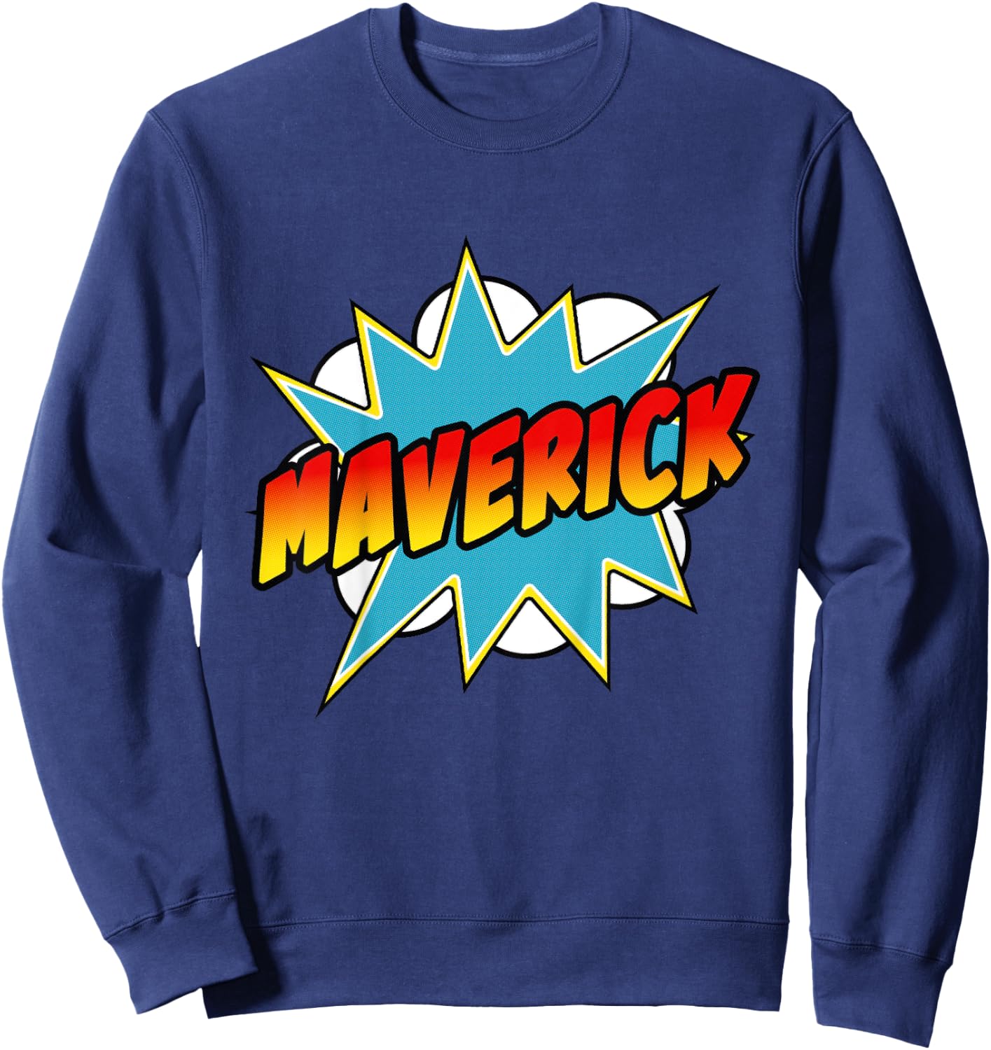 Kids Boys Maverick Comic Book Superhero Name Sweatshirt - Sweatshirt | Navy