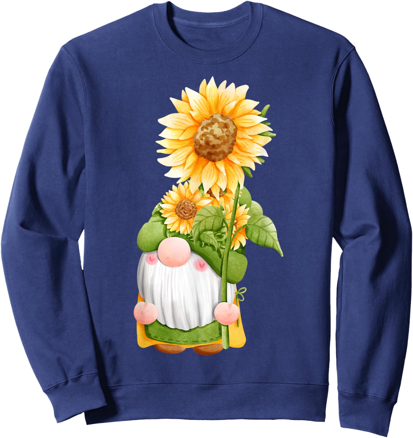 Summer Fall Sunflower Gnome Women's Sweatshirt - Sweatshirt | Navy