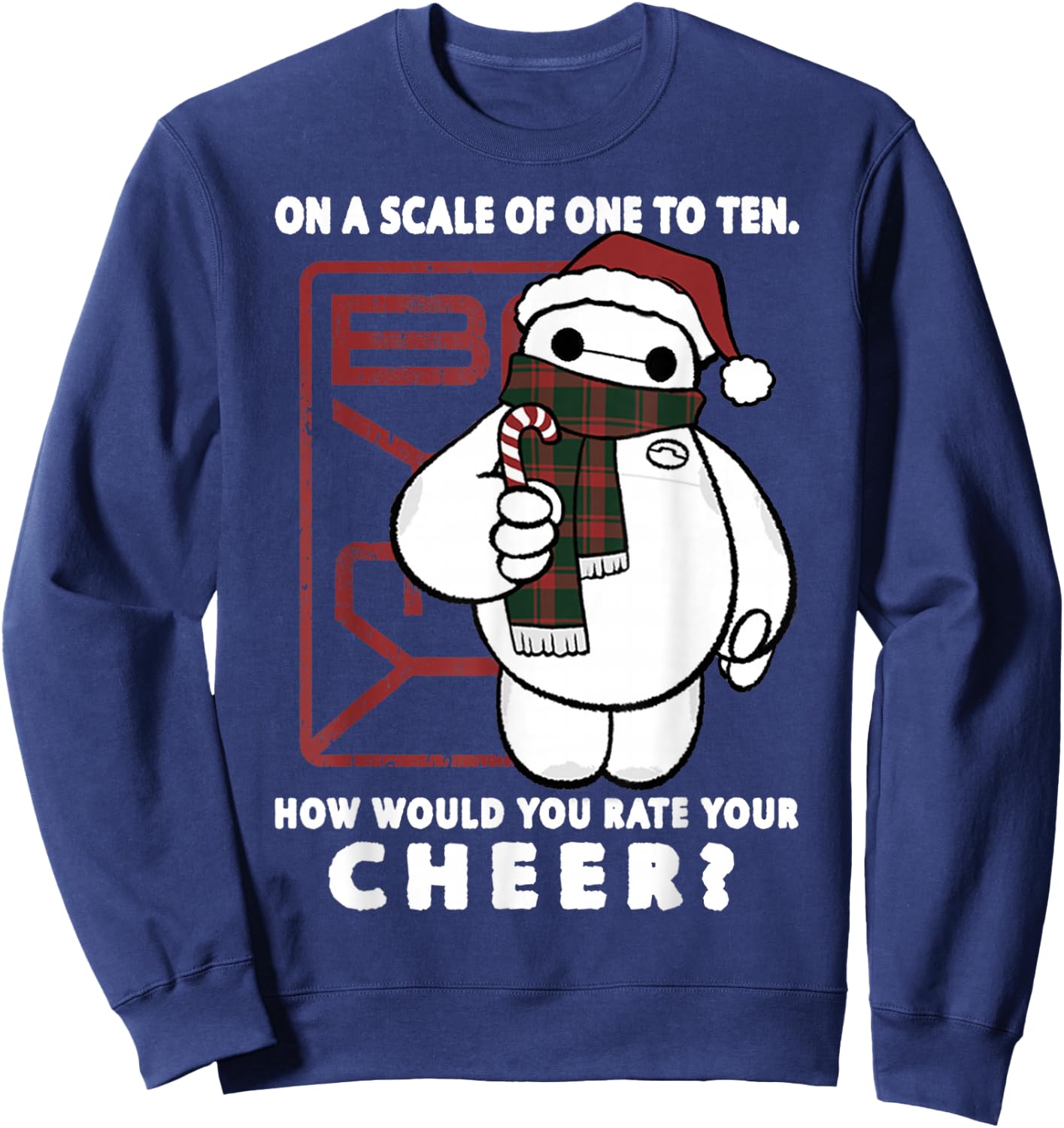 Disney Big Hero Baymax How Would You Rate Your Cheer Sweatshirt - Sweatshirt | Navy