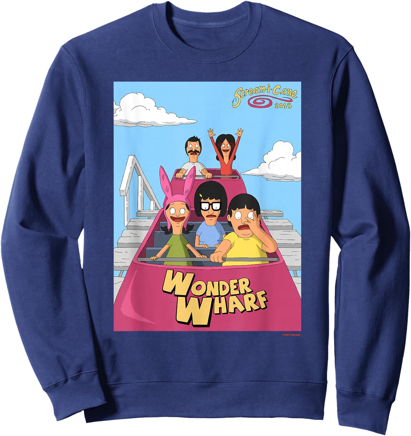 The Bob's Burgers Movie Wonder Wharf Roller Coaster Sweatshirt - Sweatshirt | Navy