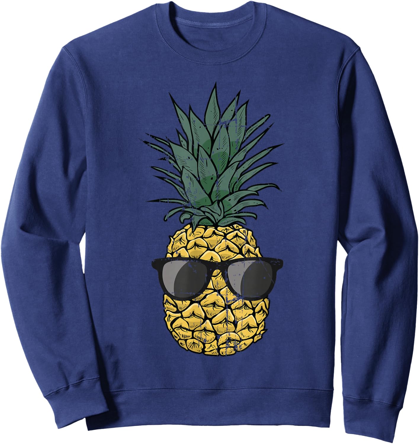 Vintage Pineapple T Shirt Cute fruit Food Clothing Pajama Sweatshirt - Sweatshirt | Navy