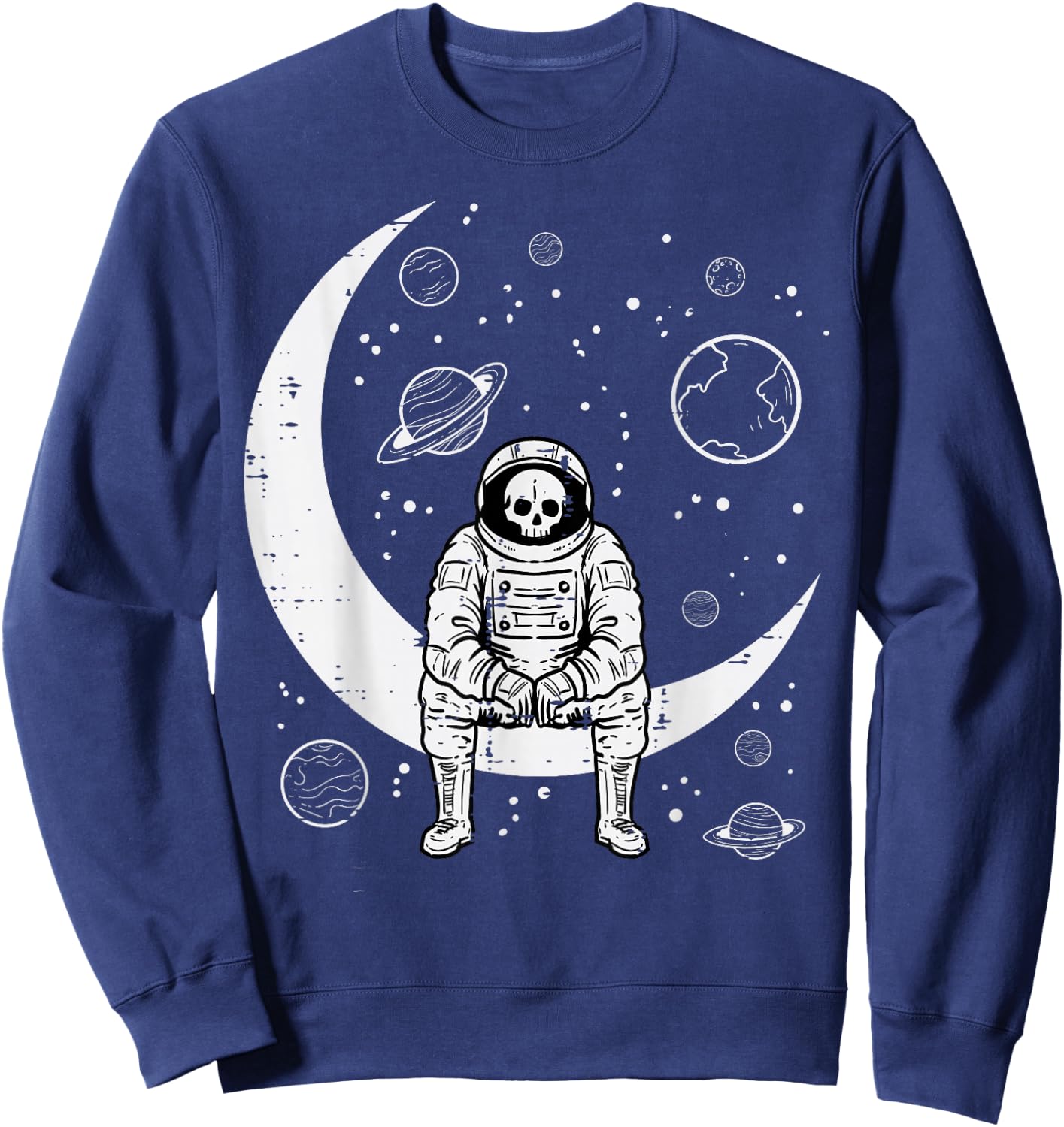 Halloween Skeleton Astronaut Fun Costume Men Women Kids Boys Sweatshirt - Sweatshirt | Navy