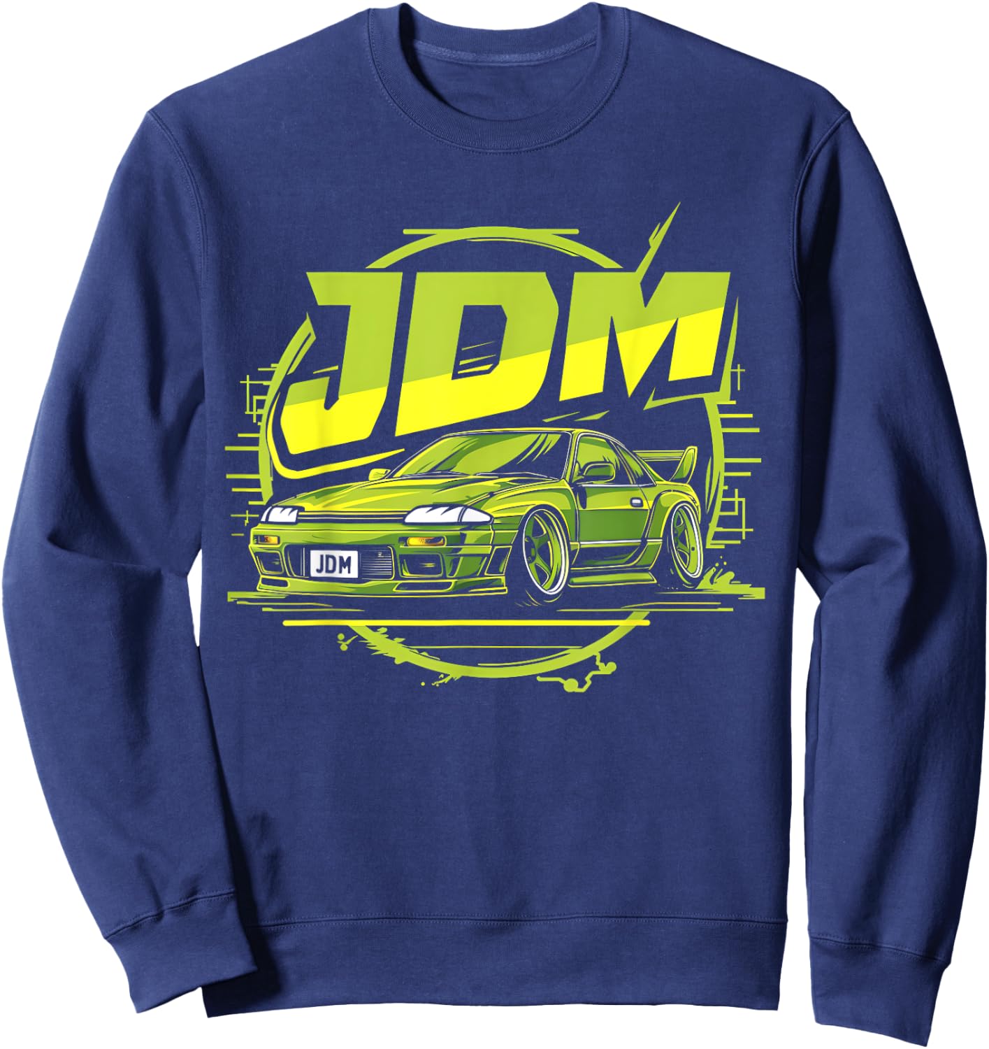 JDM Drift Car Shirt Sunset Japanese Tuning Car Sweatshirt - Sweatshirt | Navy