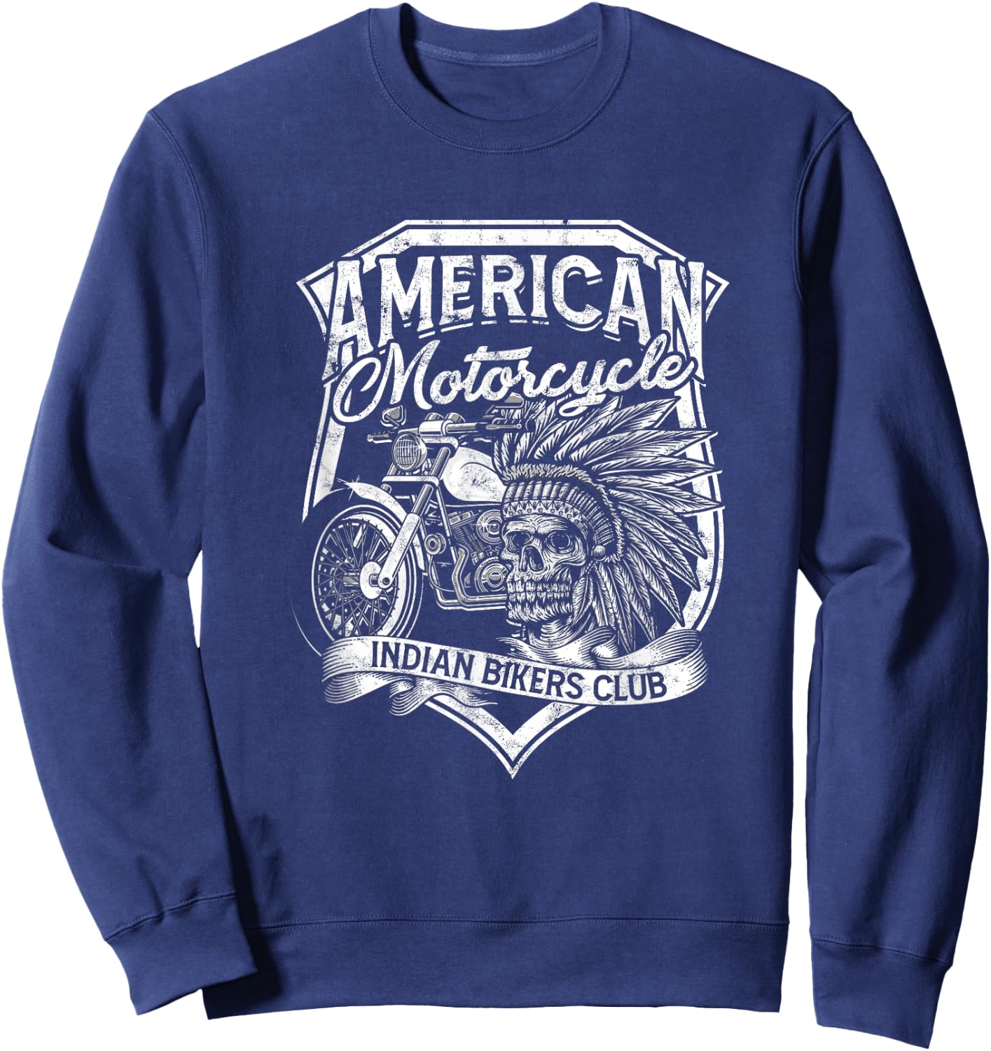 American Motorcycle Indian bikers club - American Indian Sweatshirt - Sweatshirt | Navy
