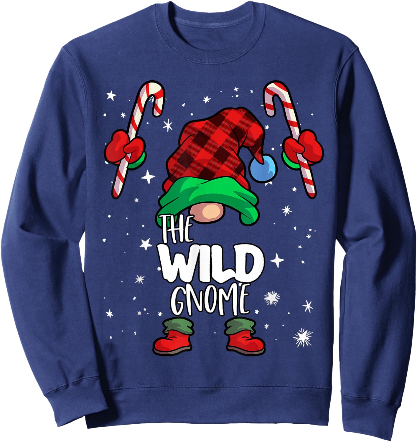 Wild Gnome Red Buffalo Plaid Matching Family Christmas Sweatshirt - Sweatshirt | Navy