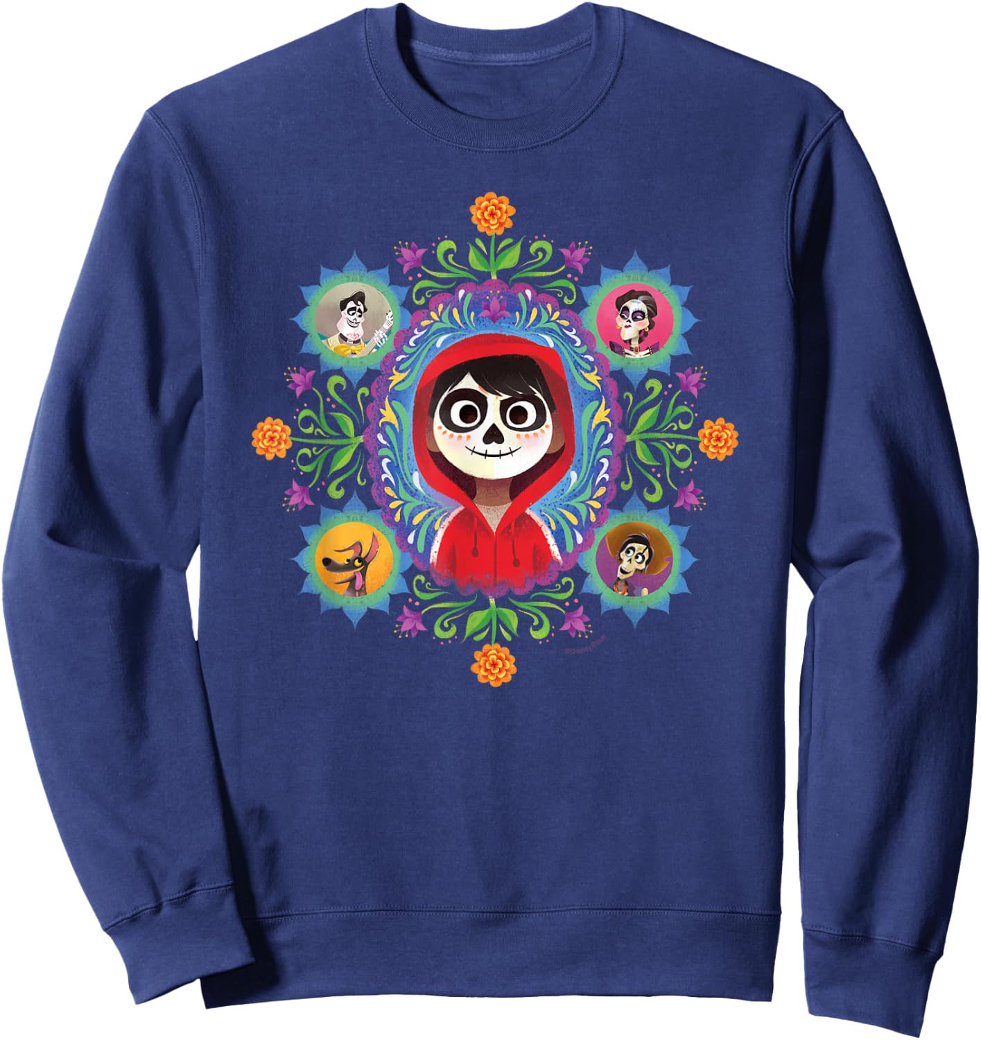 Disney and Pixar's Coco Miguel Colourful Florals Sweatshirt - Sweatshirt | Navy