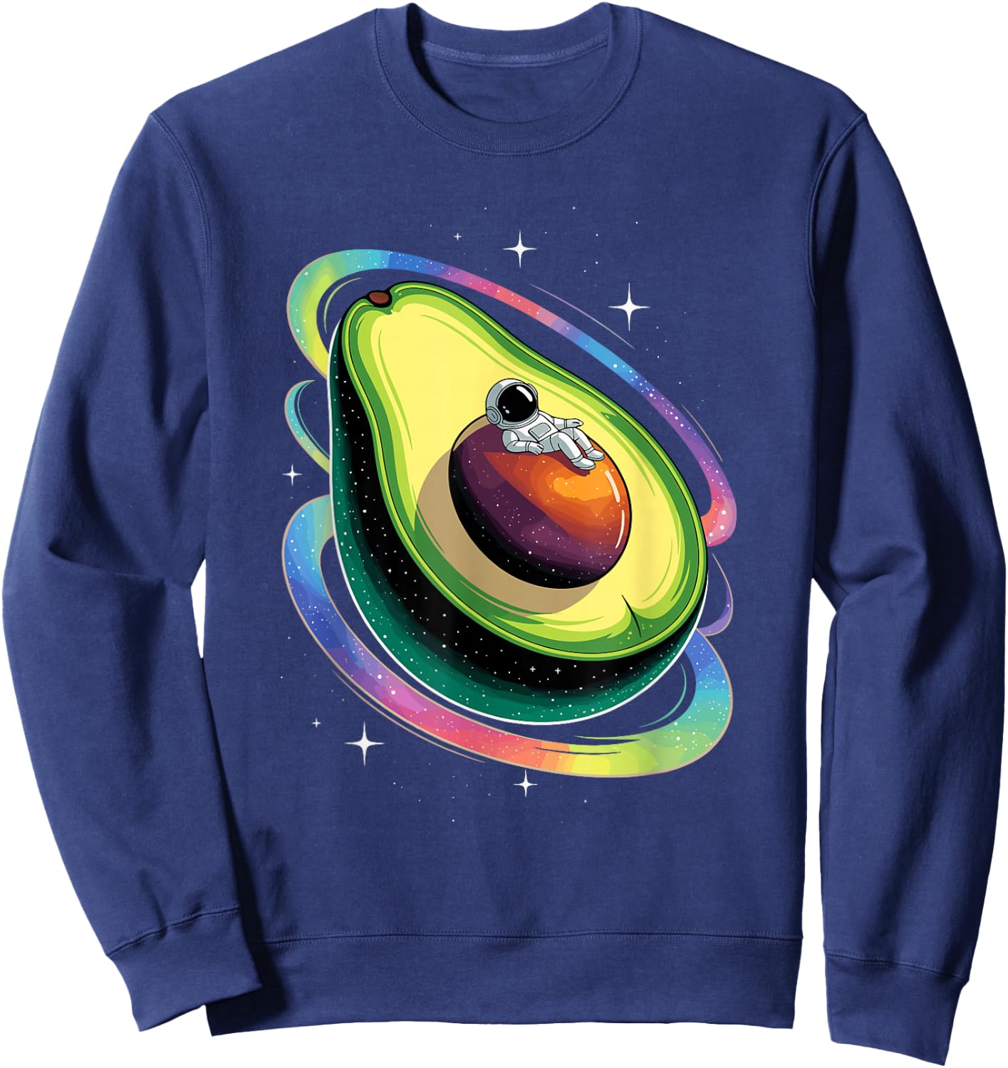 Astronaut Space Avocado Planet Stars Galaxy Avocados Sweatshirt - Sweatshirt | Navy