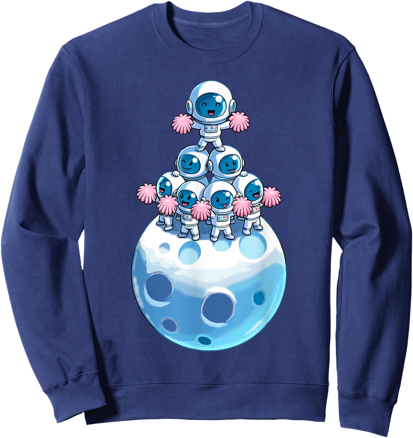 Astronaut Cheerleading Cheerleader Cheer Flyer Kids Sweatshirt - Sweatshirt | Navy