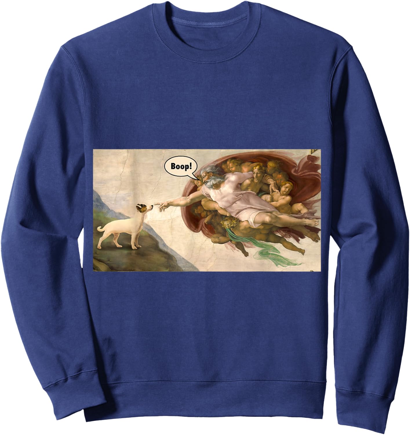 Boop The Snoot of a Jack Russell Terrier - Funny Dog Meme Men Women Kids Sweatshirt - Sweatshirt | Navy